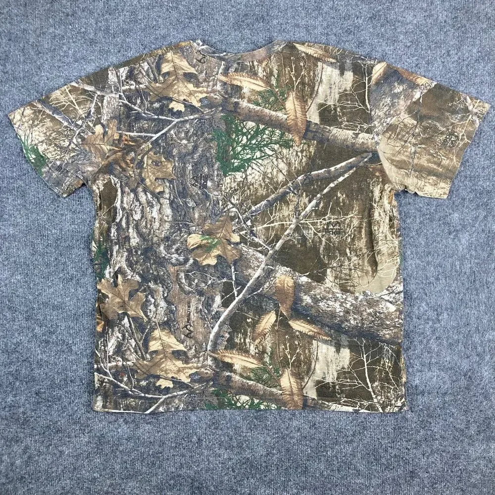 Realtree T-Shirt Mens XL Camo Short Sleeve Hunting Scent‎ Factor Logo